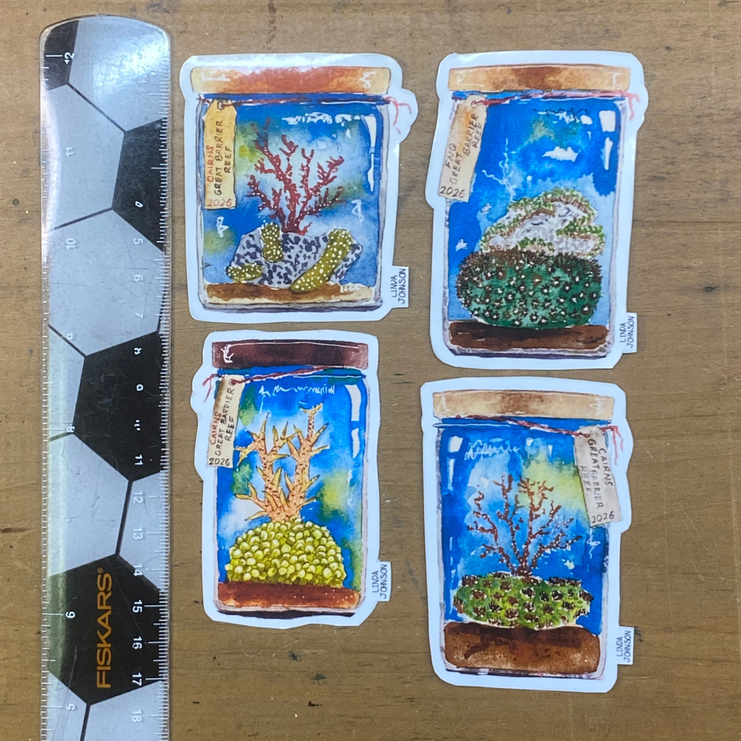 Coral Keepsakes Stickers 4 Pack.