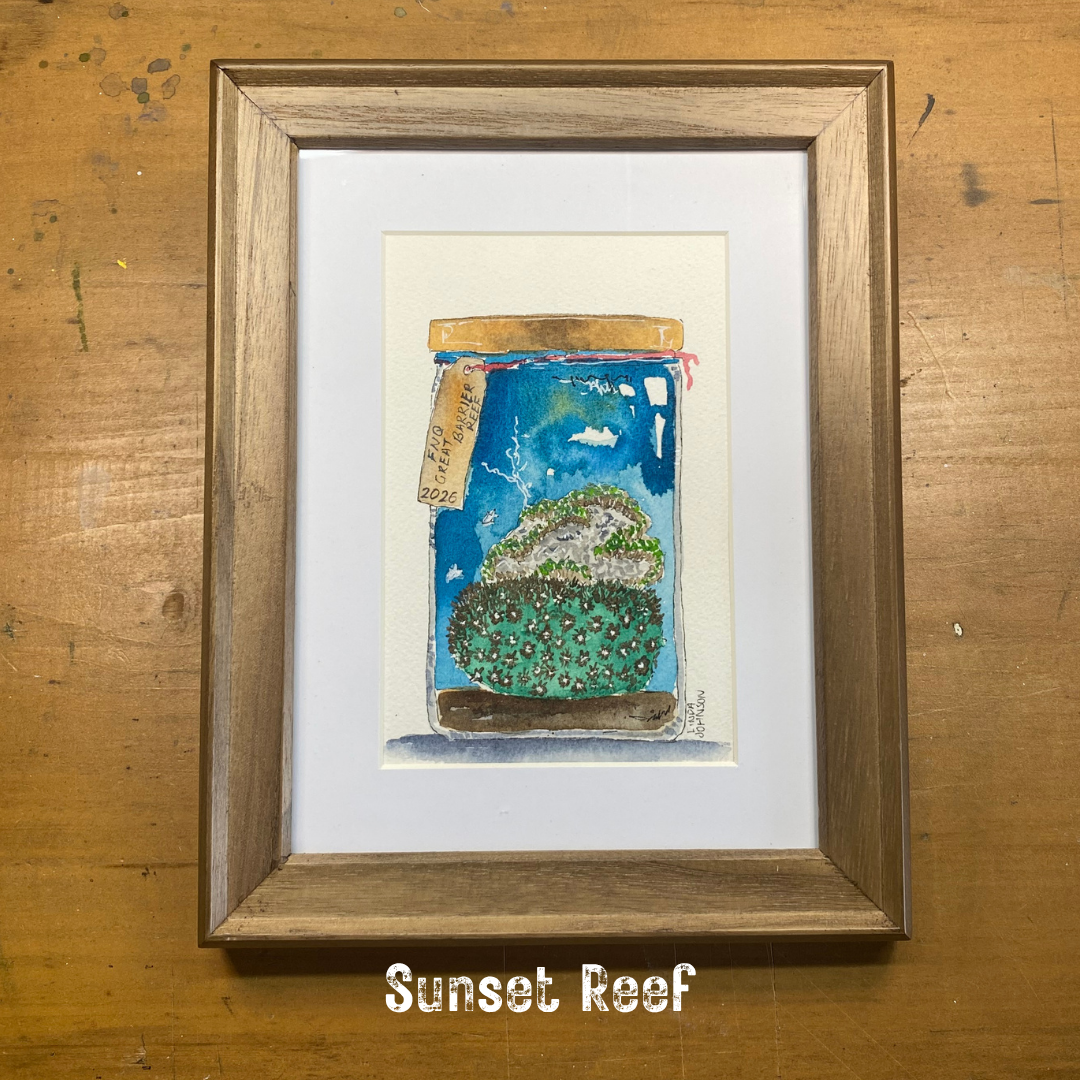 Sunset Reef Coral Keepsake painting