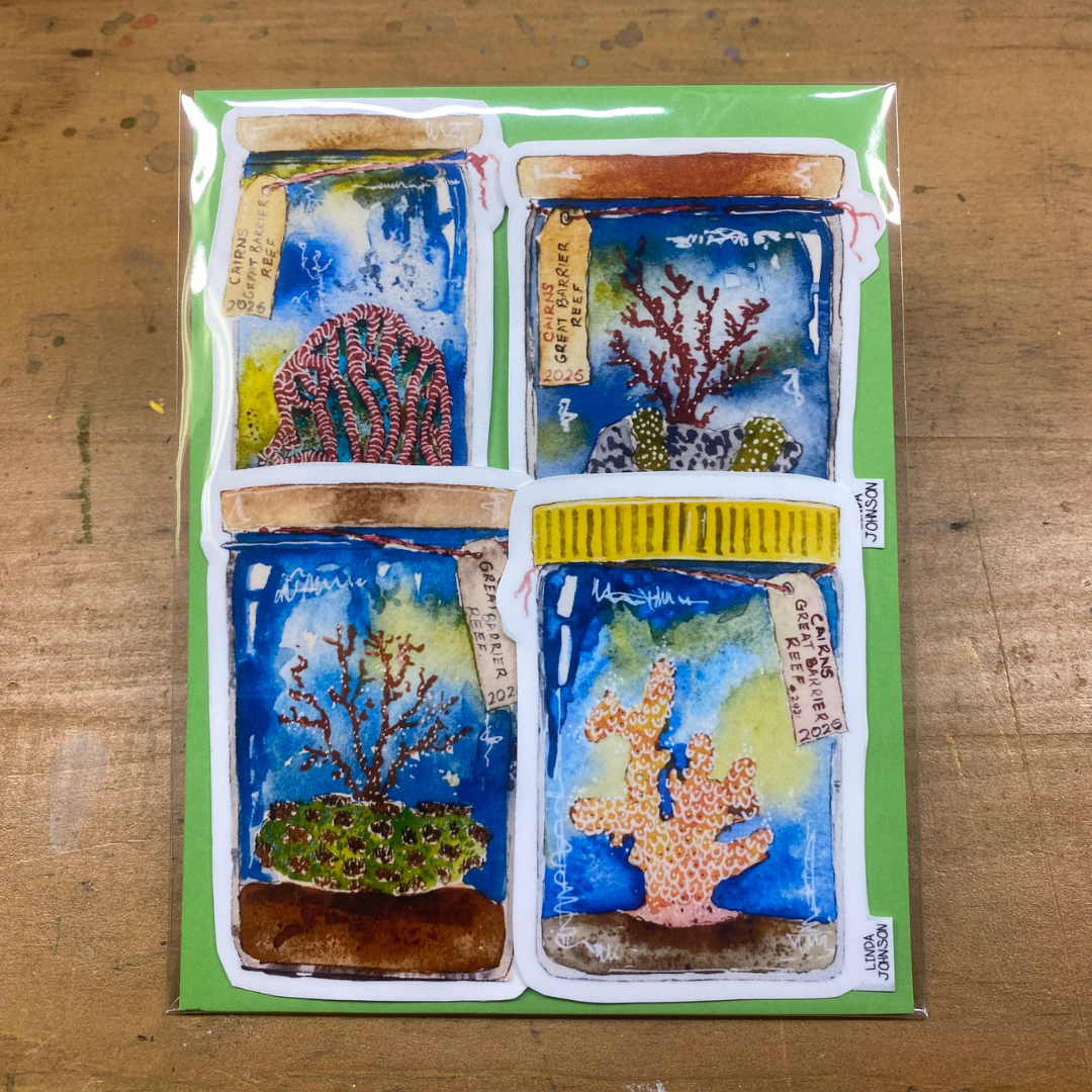 Coral Keepsakes Stickers 4 Pack.