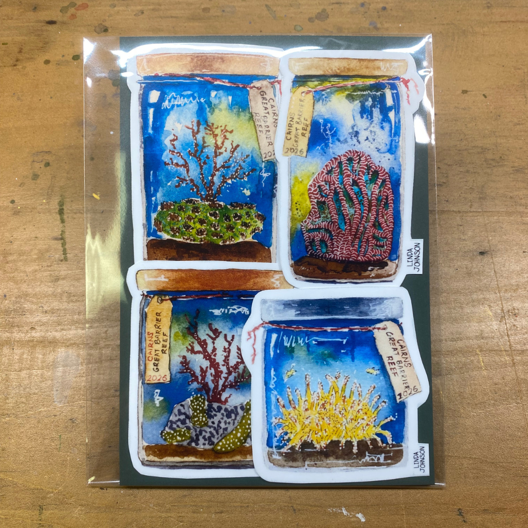 Coral Keepsakes Stickers 4 Pack.