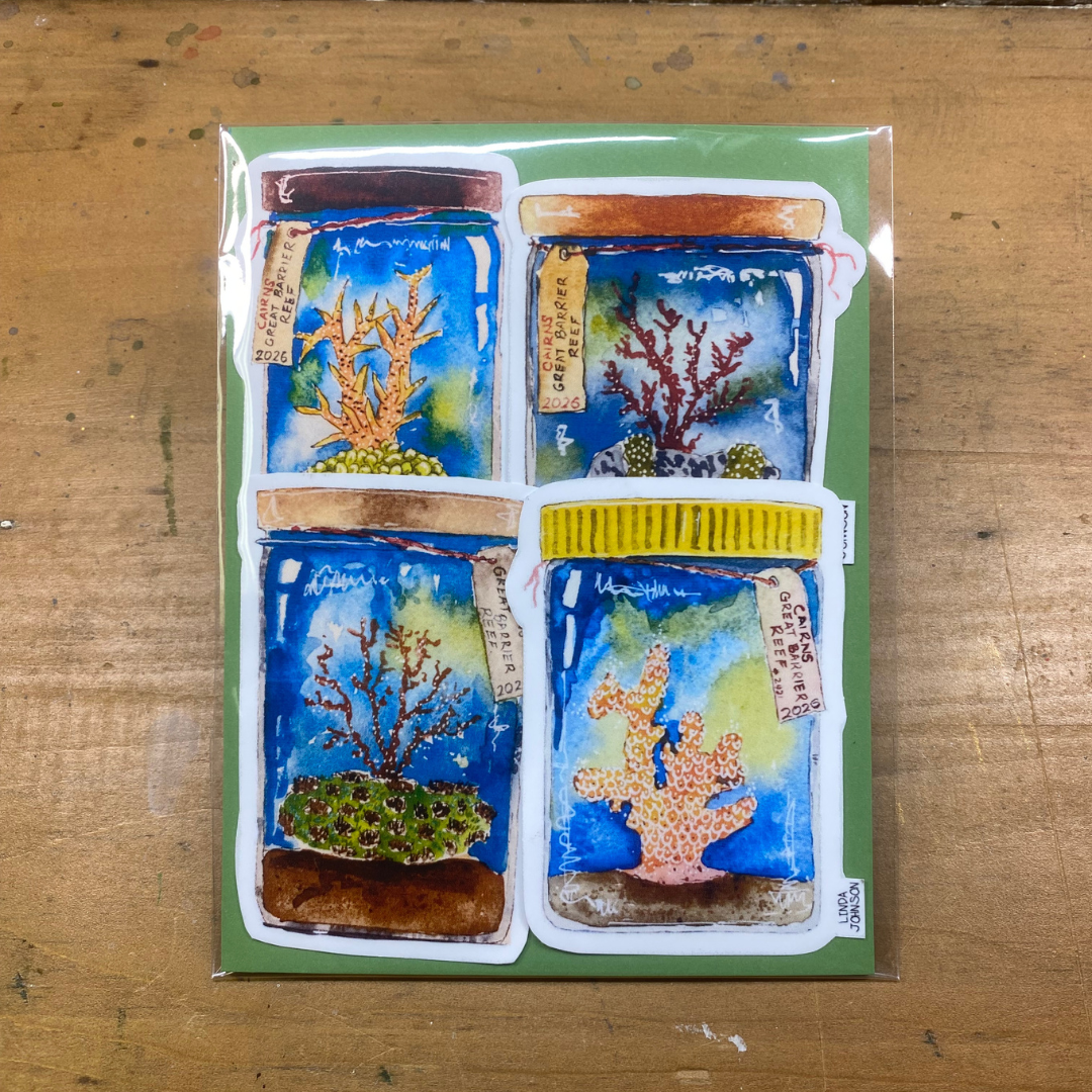 Coral Keepsakes Stickers 4 Pack.
