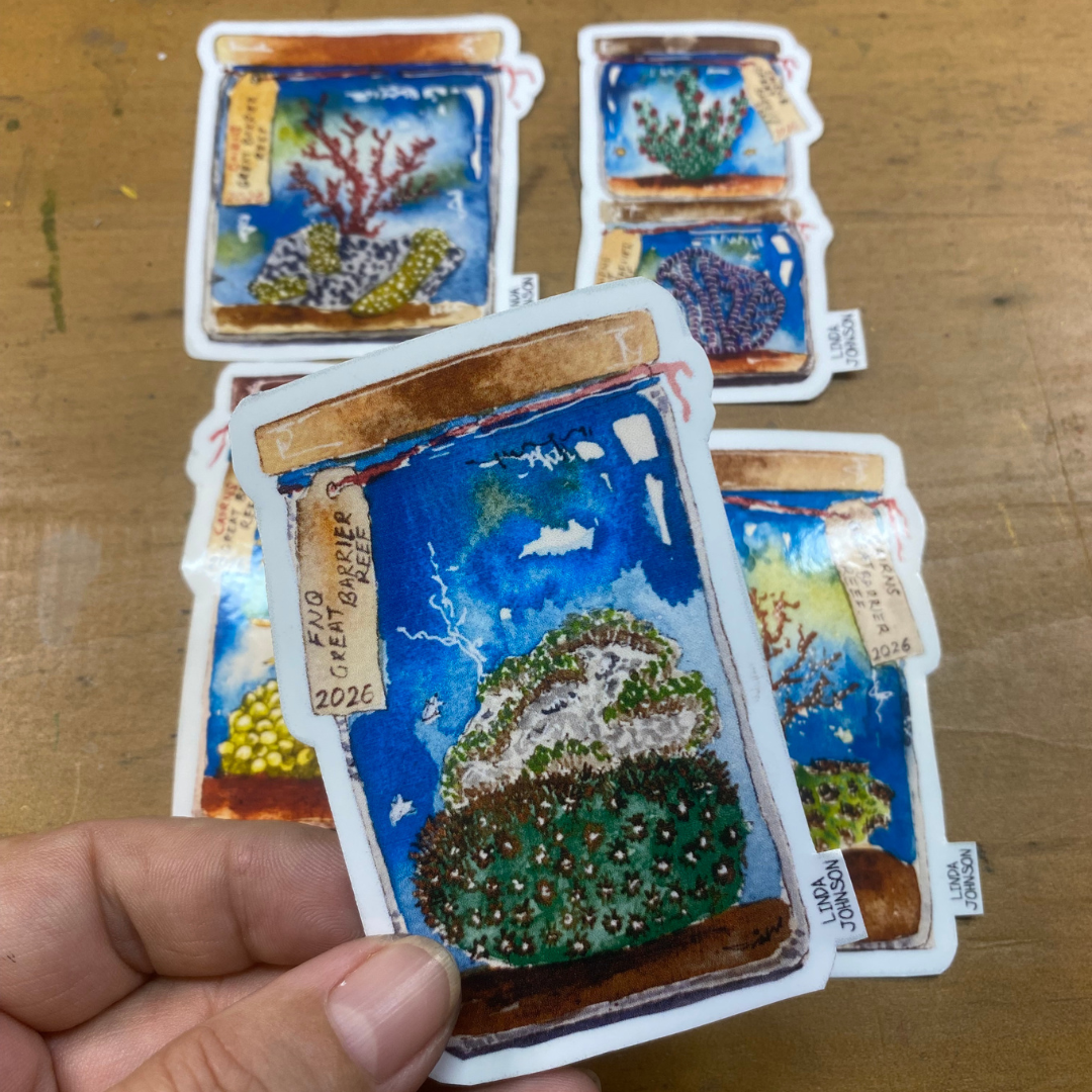 Coral Keepsakes Stickers 4 Pack.
